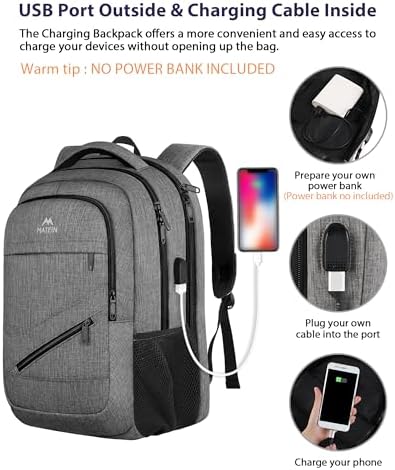 Rear view of the MATEIN carry-on bag highlighting the ergonomic padded shoulder straps and hidden anti-theft pocket.