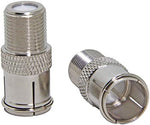Close up of the F-type male to female push on connector mechanism.
