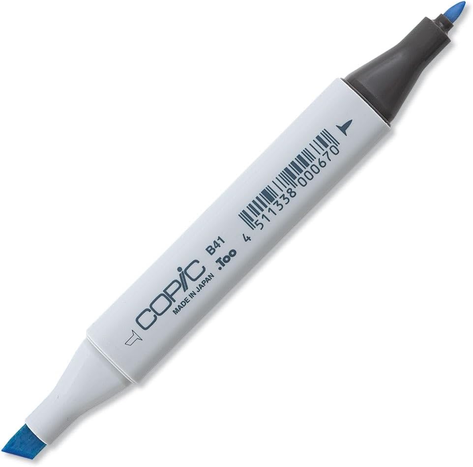 Copic Neutral Gray marker twin tips showing broad chisel and fine point