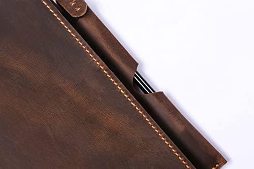 Close up of hand sewn waxed thread on leather Remarkable 2 cover