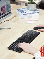 Lenovo ergonomic wireless computer mouse side layout demonstrating left and right handed utility comfort