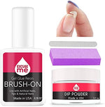 Open nail repair kit showing brush-on glue and clear dip powder for split nails.