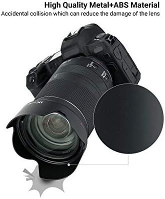 JJC lens hood demonstrating stray light blockage on camera