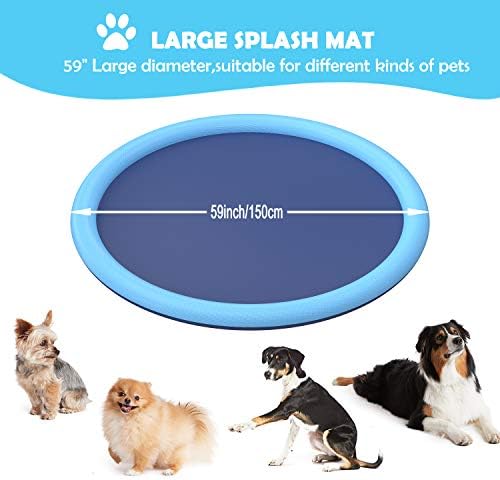 Close up view of the thick non slip texture on the blue pet play water mat