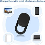 Black ABS plastic camera privacy cover pack close up details
