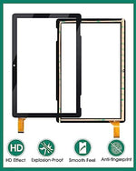 Rear view of the black SRJTEK touch screen panel highlighting the precise adhesive application areas