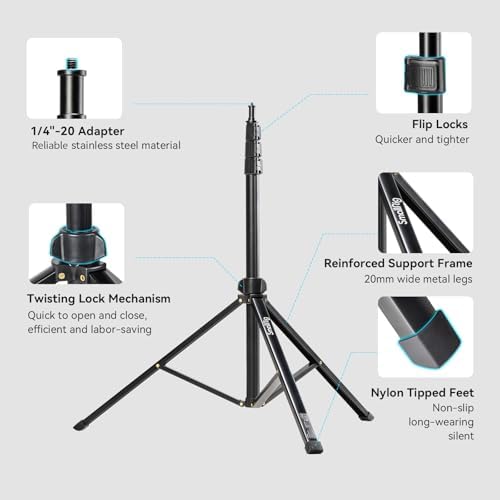 SmallRig portable light stand showing the quick flip lock system and rotating adjustment knob