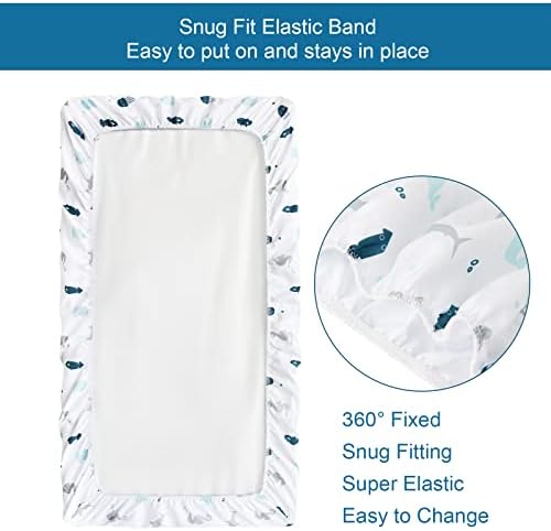 Pack and Play Sheets Fitted, Mini Crib Sheets 2 Pack, Playard Sheets Compatible with Graco Pack n Play, Ultra Soft Breathable Material, Dinosaurs - Image 5