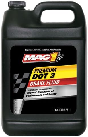 Mag 1 00121 DOT 3 brake fluid 1 gallon front view premium automotive hydraulic fluid container