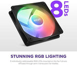 NZXT F120 RGB Core PC cabinet fan displaying the semi-translucent blades engineered for diffused illumination.