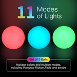 POITOI balanced soft shell light up juggling balls showing different color illumination modes