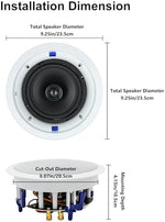 Herdio 6.5'' 640Watts 2-Way Bluetooth Ceiling Speakers Package Great for Home Theater System, Living Room,Office,Flush Mount Wired(4 Speakers) - Image 4