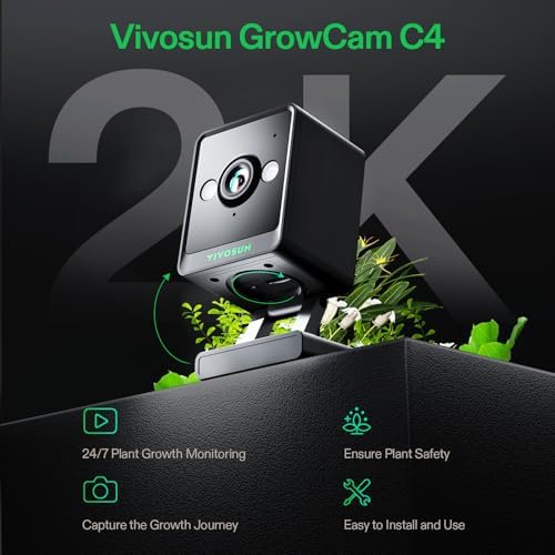 Black VIVOSUN grow box camera tracking plant cultivation with infrared night vision