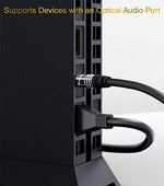 BlueRigger digital audio cable connected to a home theater soundbar