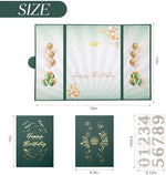 Open 18 by 12 inch birthday sign-in book layout