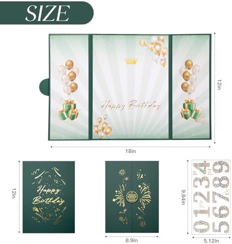 Open 18 by 12 inch birthday sign-in book layout