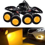 Side angle view of the ultra thin waterproof twelve volt car daytime running light highlighting the mounting bolt.