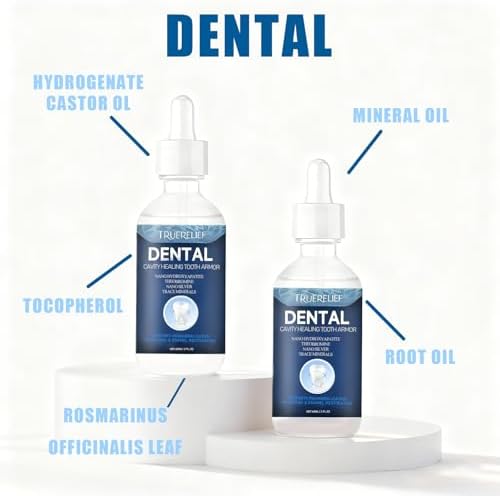 Premium daily dental serum being applied to strengthen teeth and shield against early cavities.