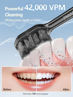Premium DuPont bristles on the 7MAGIC sonic electric toothbrush head close up view.