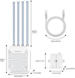 WAVLINK dual band mesh repeater displaying the rugged IP67 waterproof enclosure construction details.