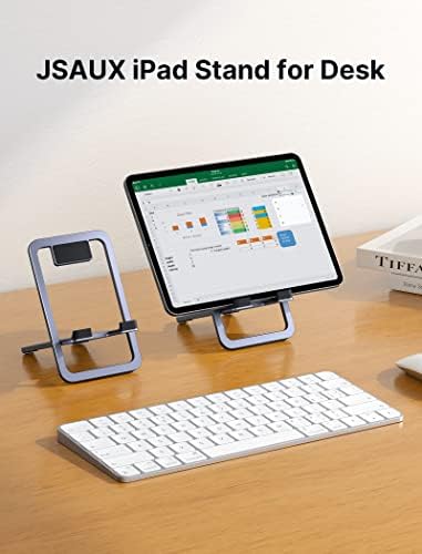 JSAUX portable foldable tablet holder collapsed completely flat showing its ultra thin profile