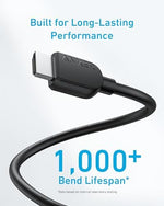 Anker premium gaming HDMI cord laid out to show the complete six feet length and flexible exterior jacket