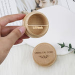 Side profile of stackable wooden umbilical cord container