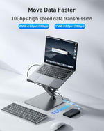Benfei multi functional desk organizer stand showcasing the HDMI 4K monitor connection.