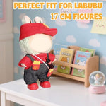 Detailed view of the red top for 17cm Lububu doll