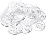 Close up of clear plastic child safety outlet plug