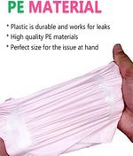 Pink opaque feminine hygiene bags with self-adhesive sealing strip