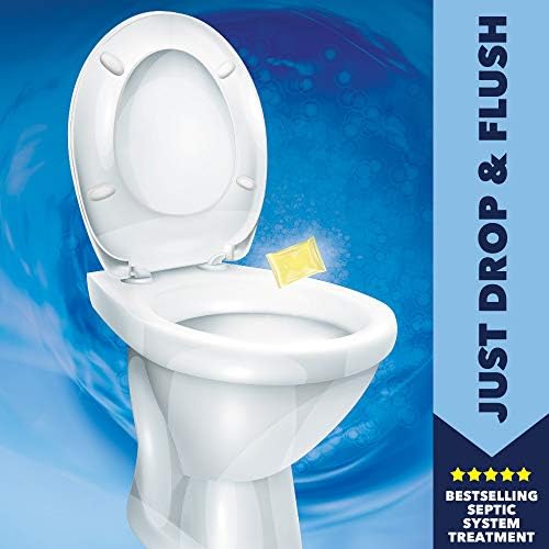 Imported USA septic tank cleaner packets preventing system backups.