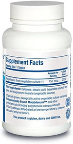 Biotics Research MoZyme Forte supplement facts label showing 150 mcg molybdenum content