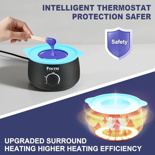 FOCTXI black electric wax warmer operating for full body salon quality grooming