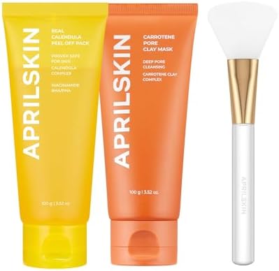 APRILSKIN Pore Care and Glow Booster Duo front view packaging with clay mask and peel off mask
