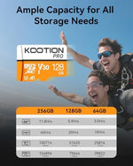 Premium KOOTION 128GB micro flash memory triple pack retail packaging style presentation