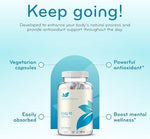 Close up view of the non GMO allergen free certifications on the Clear Formulas bottle