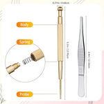 Stainless steel acupuncture probe and tweezers for precise ear seed application