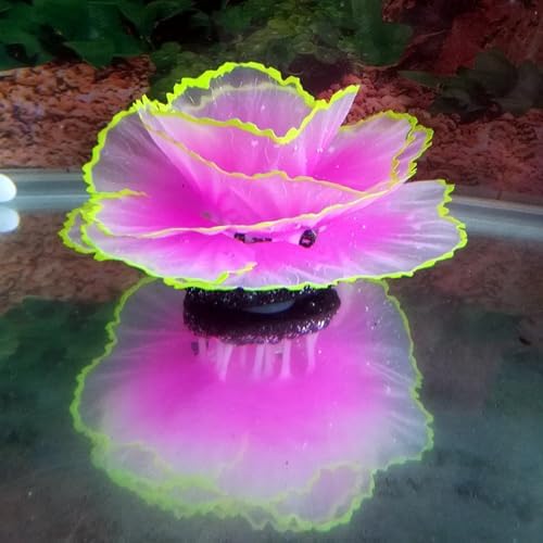 Besimple non toxic silicone fish tank plant decoration showing its compact dimensions and realistic structure.