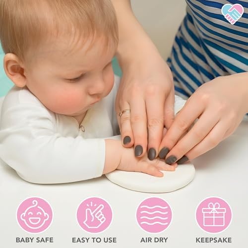Step by step process of stamping letters and cutting a circle into the soft non toxic impression clay