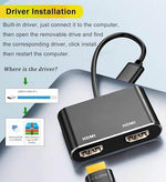 Close up view of the smart chip housing on the Dorwrnln portable external video adapter for Windows laptops.
