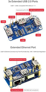 Top down view of Coolwell USB Hub HAT components