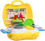 Fratelli Plastic Luxury Kitchen Set Cooking Toy with Briefcase and Accessories (Yellow) - Image 1