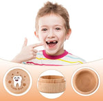 Open beech wood tooth storage container for kids