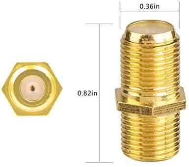 Five pieces of VCE female-to-female coaxial couplers arranged neatly on a clean background
