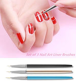 Close up of fine point nail art liner brushes