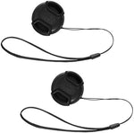 Side view of the 52mm center pinch cap demonstrating the secure snap-on rim structure for camera lenses