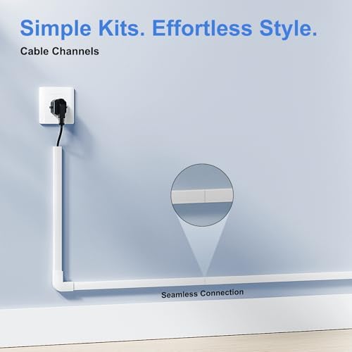 Yecaye cable management system neatly hiding a speaker wire along a modern baseboard