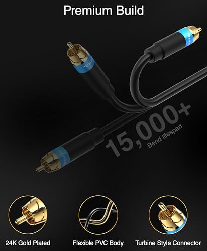 Side profile of BlueRigger dual shielded audio cable