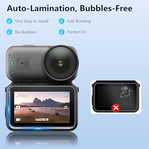 Two pack 9H hardness tempered glass screen protectors for DJI Osmo Nano camera lens